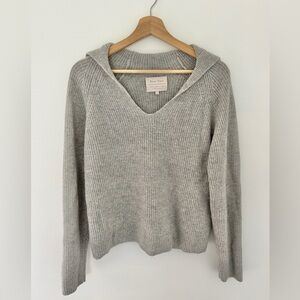 PART TWO Copenhagen Ribbed Knit‎ Sweater Wool Blend Size Small Cabincore Neutral